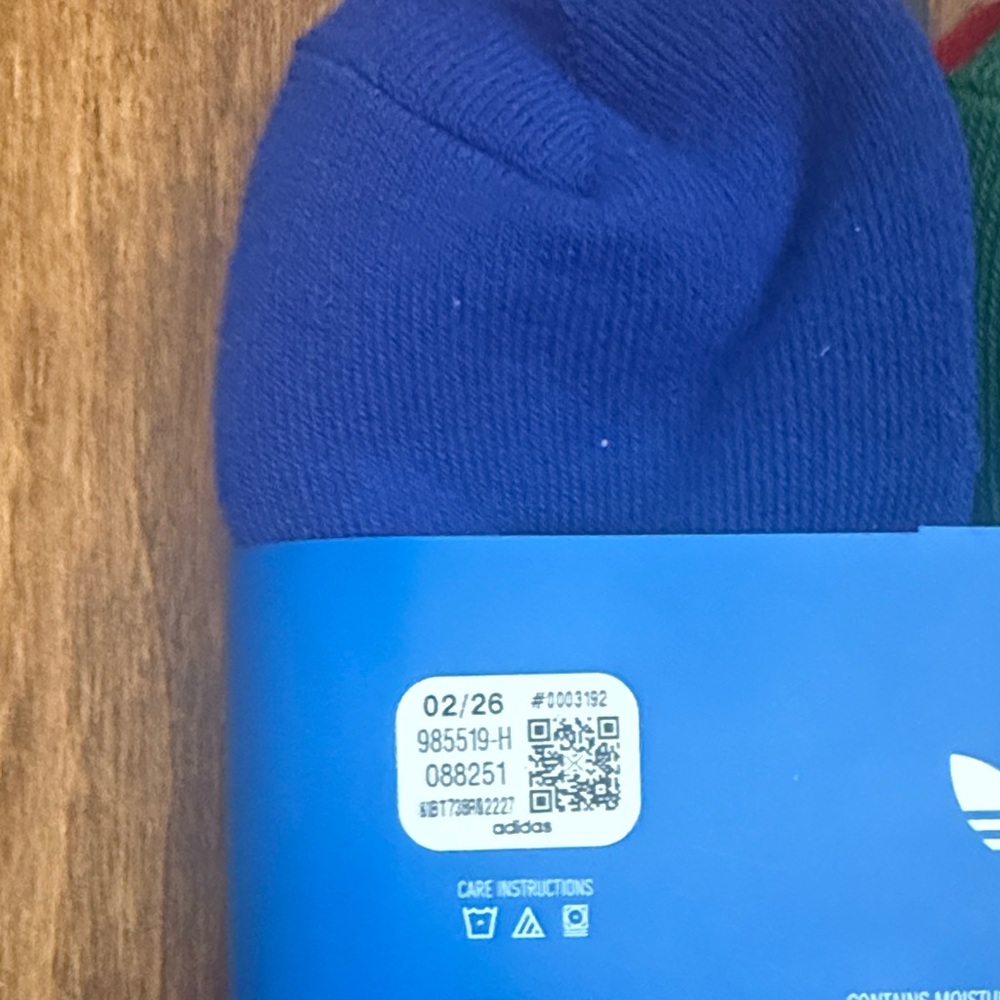 adidas Originals Six-Pack Quarter Athletic Socks - Red, Black & Blue - Picture 8 of 16